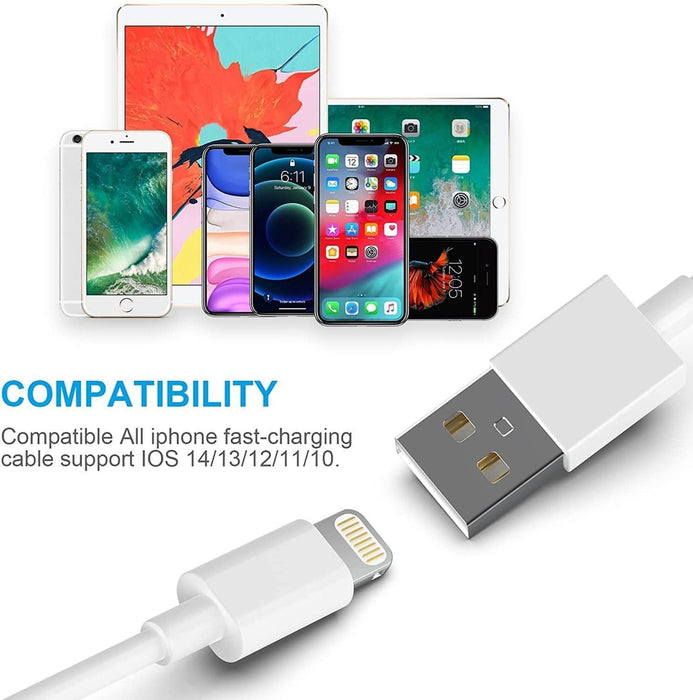 MFI Certified Apple Iphone Charger 5Pack [6/6/6/10/10FT] Long Lightning Cable Fast Charging for Iphone 14/14 Pro/Max/13/12/11 Pro Max/Xs Max/Xr/Xs/X/8/Plus SJMUSICGROUP