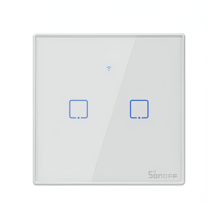 Sonoff T2 Touch 86mm Tempered Glass Panel Wall Switch Smart Home Light Touch Switch, Compatible with Alexa and Google Home, AC 100V-240V, EU Plug SJMUSICGROUP