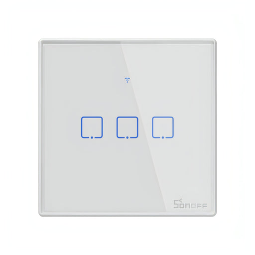 Sonoff T2 Touch 86mm Tempered Glass Panel Wall Switch Smart Home Light Touch Switch, Compatible with Alexa and Google Home, AC 100V-240V, EU Plug SJMUSICGROUP