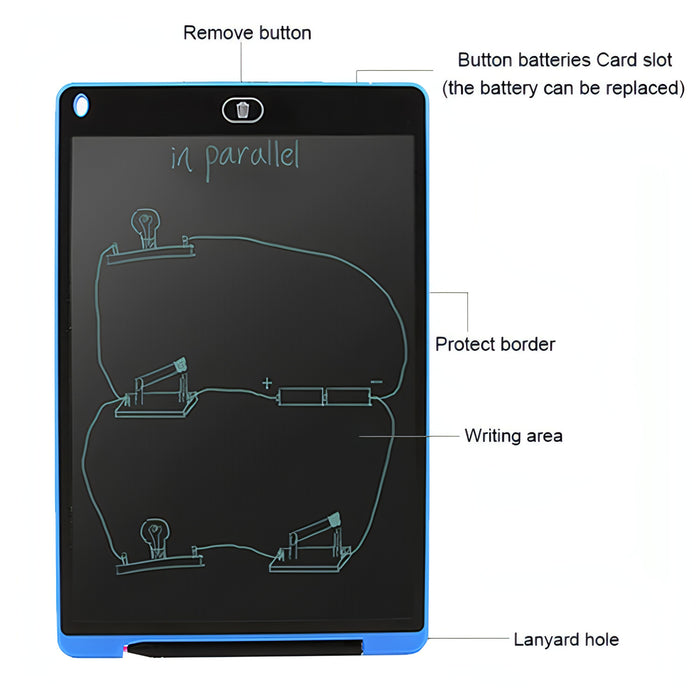 Portable 12 inch LCD Writing Tablet Drawing Graffiti Electronic Handwriting Pad Message Graphics Board Draft Paper with Writing Pen SJMUSICGROUP