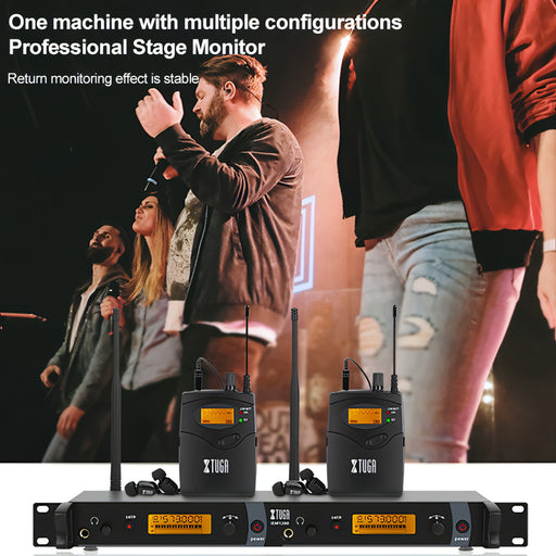 XTUGA IEM1200 Wireless Receiver Bodypack Stage Singer Ear Monitor System SJMUSICGROUP