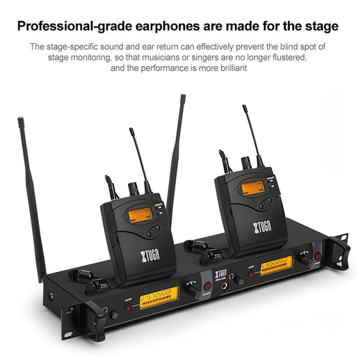 XTUGA IEM1200 Wireless Transmitter 8 Bodypack Stage Singer In-Ear Monitor System SJMUSICGROUP