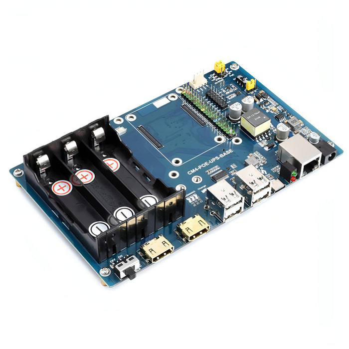 Waveshare PoE UPS Base Board for Raspberry Pi CM4, Gigabit Ethernet, Dual HDMI, Quad USB2.0 SJMUSICGROUP