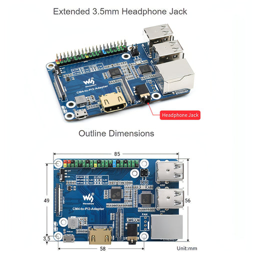 Raspberry Pi CM4 To 3B Adapter for Raspberry Pi 3 Model B/B+ SJMUSICGROUP