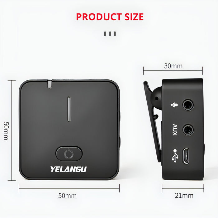 YELANGU MX5 2.4G Live Broadcast Interview Shooting Wireless Recording Microphone SJMUSICGROUP