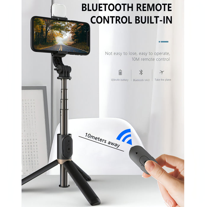 Q03S Fill Light Bluetooth Selfie Stick Tripod Mobile Phone Holder SJMUSICGROUP