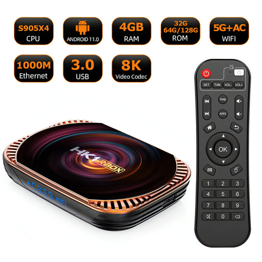 MECOOL HK1RBOX X4 4K TV Box, Android 11 Amlogic S905X4 CPU with RC SJMUSICGROUP