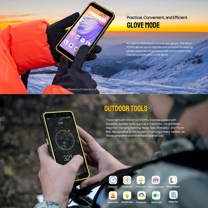 Ulefone Armor X12 Pro, IP68/IP69K Rugged Phone, 5.45 inch Android 13 MediaTek Helio G36 Octa Core, Network: 4G, NFC SJMUSICGROUP