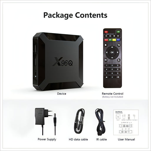 X96Q HD 4K Smart TV Box without Wall Mount, Android 10.0, Allwinner H313 Quad Core ARM Cortex A53 , Support TF Card, HDMI, RJ45, AV, USBx2 SJMUSICGROUP