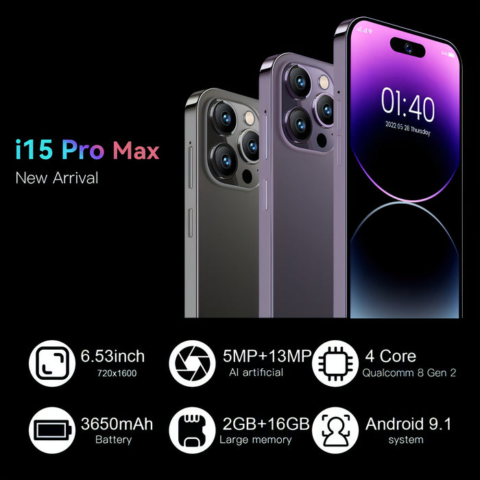 i15 Pro Max / U18, 6.53 inch Screen, Face Identification, Android 9.1 SC7731E Quad Core, Network: 3G, Dual SIM SJMUSICGROUP