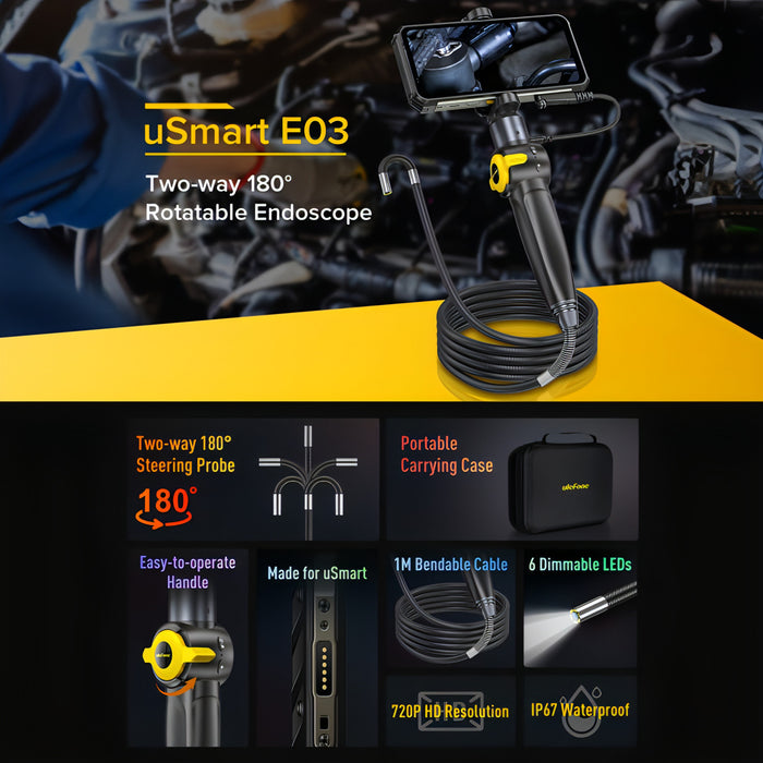 Ulefone uSmart E03 Rotatable Endoscope IP67 Waterproof for Armor 24 / 21 / 19 / 18T / 18T Ultra / Armor Pad SJMUSICGROUP