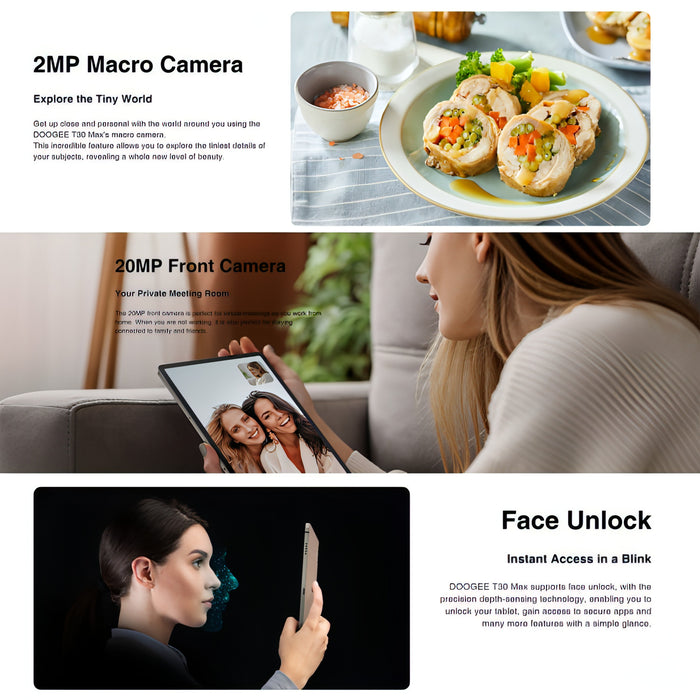 DOOGEE T30 Max Tablet PC 12.4 inch, Android 14 MediaTek Helio G99 Octa Core, Global Version with Google Play, EU Plug SJMUSICGROUP