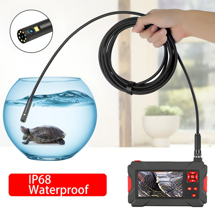 P30 8mm 1080P IP68 Waterproof 4.3 inch Screen Dual Camera Digital Endoscope SJMUSICGROUP