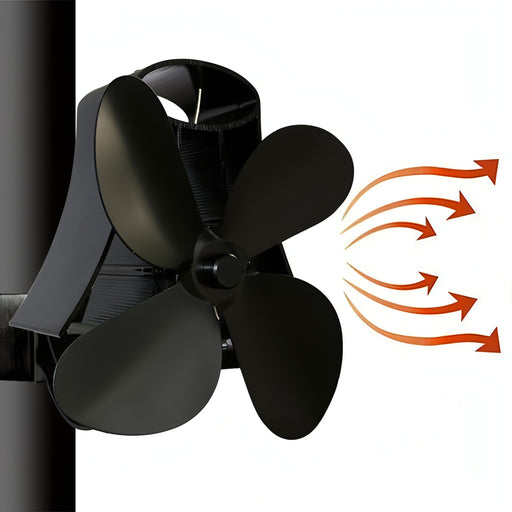 YL-105 4-Blade Aluminum Heat Powered Fireplace Stove Fan SJMUSICGROUP