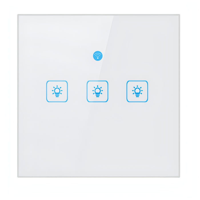 WS-EU-03 EWeLink APP & Touch Control 2A 3 Gangs Tempered Glass Panel Smart Wall Switch, AC 90V-250V, EU Plug SJMUSICGROUP