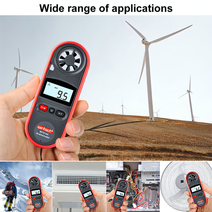 Wintact WT816A Digital Electronic Thermometer Anemometer SJMUSICGROUP