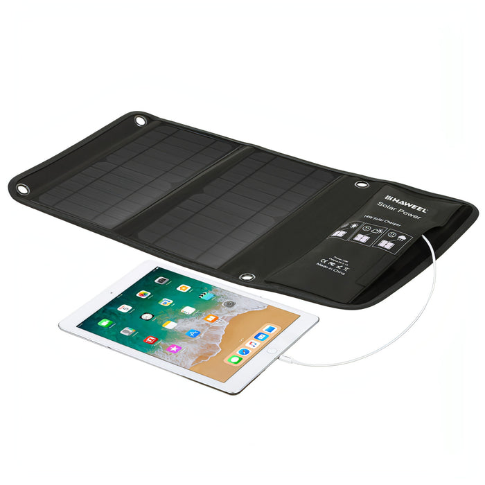 HAWEEL 14W Foldable Solar Panel Charger with 5V / 2.4A Max Dual USB Ports SJMUSICGROUP