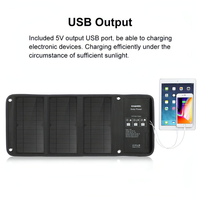 HAWEEL 21W Foldable Solar Panel Charger with 5V 3A Max Dual USB Ports SJMUSICGROUP