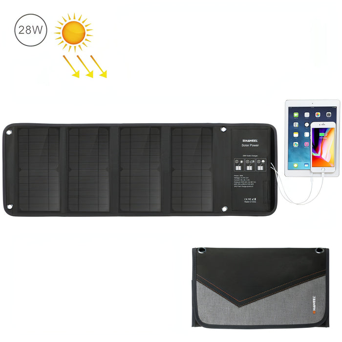 HAWEEL 28W Foldable Solar Panel Charger with 5V 3A Max Dual USB Ports SJMUSICGROUP