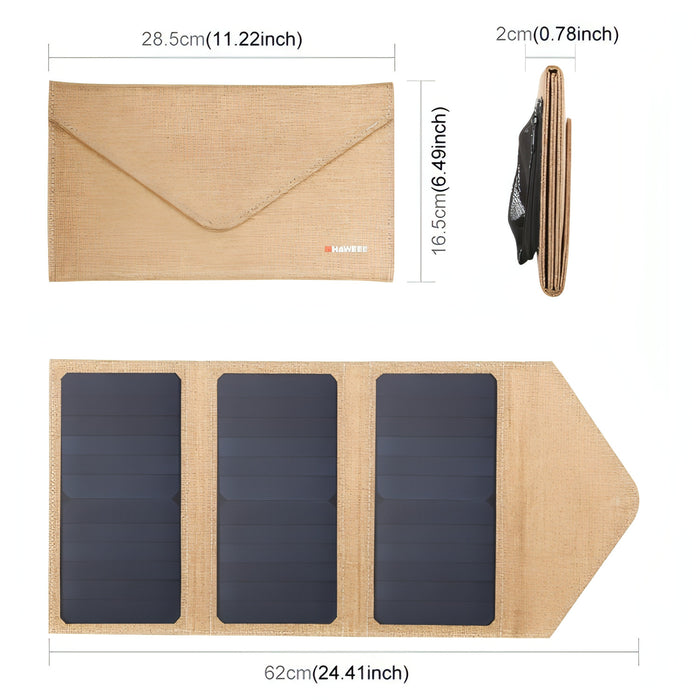 HAWEEL 21W Foldable Solar Panel Charger with 5V 2.9A Max Dual USB Ports SJMUSICGROUP