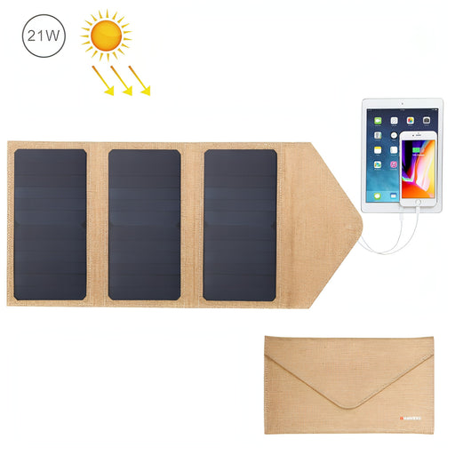 HAWEEL 21W Foldable Solar Panel Charger with 5V 2.9A Max Dual USB Ports SJMUSICGROUP