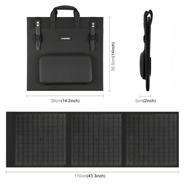 HAWEEL 60W Foldable Solar Panel Charger Travel Folding Bag SJMUSICGROUP