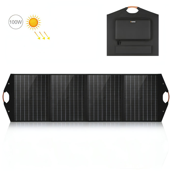 HAWEEL 100W Foldable Solar Panel Charger Travel Folding Bag SJMUSICGROUP