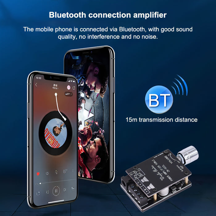 ZK-502L Bluetooth 5.0 12/24V Wireless Stereo Audio Digital Power Amplifier Board 50Wx2 Bluetooth Amp Amplificador, with Shell SJMUSICGROUP