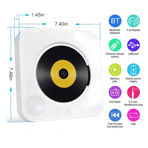 The Second Generation Portable Digital Display Bluetooth Speaker CD Player with Remote Control SJMUSICGROUP