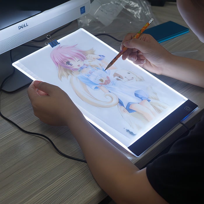 Ultra-thin A4 Size Portable USB LED Artcraft Tracing Light Box Copy Board Brightness Control for Artists Drawing Sketching Animation and X-ray Viewing SJMUSICGROUP