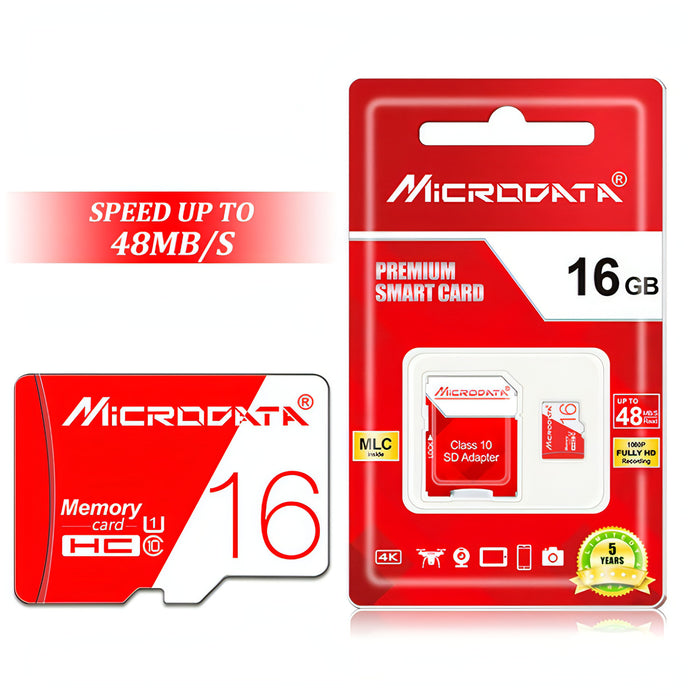 MICRODATA 16GB High Speed U1 Red and White TF(Micro SD) Memory Card SJMUSICGROUP