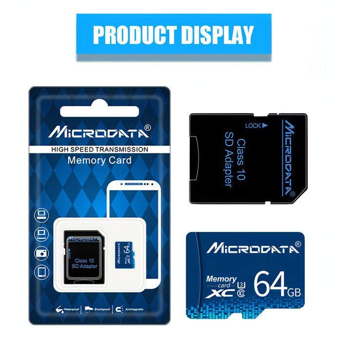 MICRODATA 64GB U3 Blue TF(Micro SD) Memory Card SJMUSICGROUP