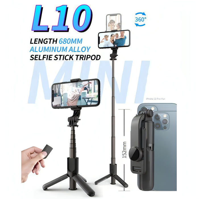 L10 Mini Bluetooth Selfie Stick Tripod Mobile Phone Holder SJMUSICGROUP