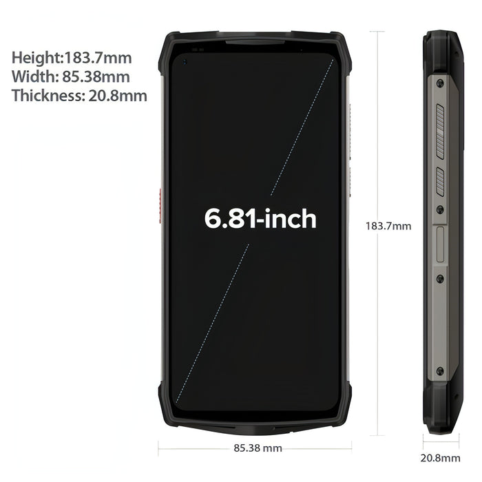 Quad Back Cameras, IP68/IP69K Waterproof Dustproof Shockproof, Face ID & Fingerprint Identification, 13200mAh Battery, 6.81 inch Android 11 MTK Helio G95 Octa Core up to 2.05GHz, Network: 4G, OTG, NFC SJMUSICGROUP