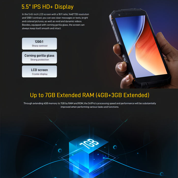 IP68/IP69K Waterproof Dustproof Shockproof, Triple AI Back Cameras, 6300mAh Battery, 5.5 inch Android 12.0 Unisoc T606 Octa Core, Network: 4G,  NFC SJMUSICGROUP