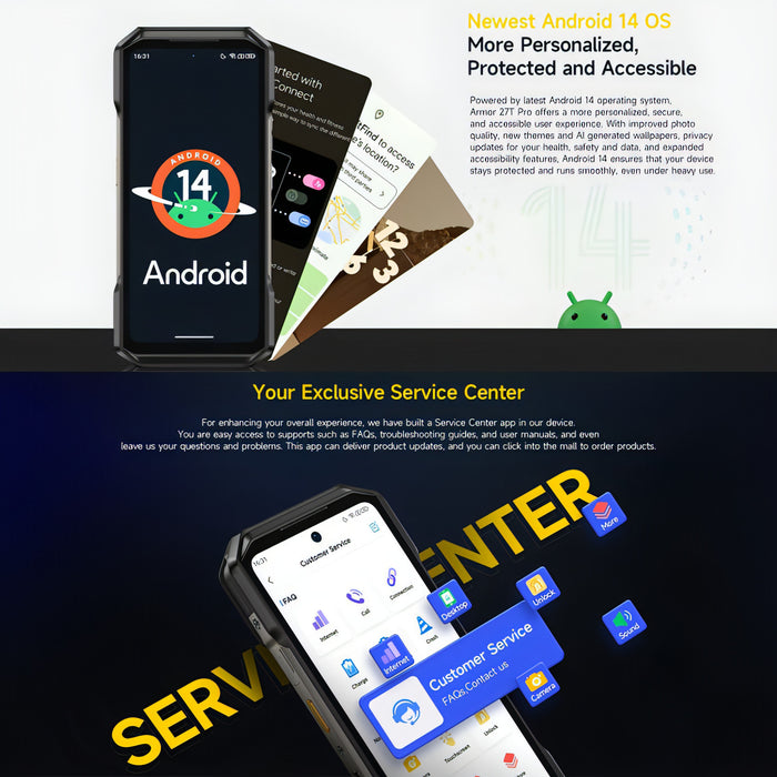 Ulefone Armor 27T Pro Rugged Phone, Thermal Imaging, 12GB+256GB, Night Vision, 10600mAh, 6.78 inch Android 14 MediaTek Dimensity 6300 Octa Core, Network: 5G, NFC SJMUSICGROUP