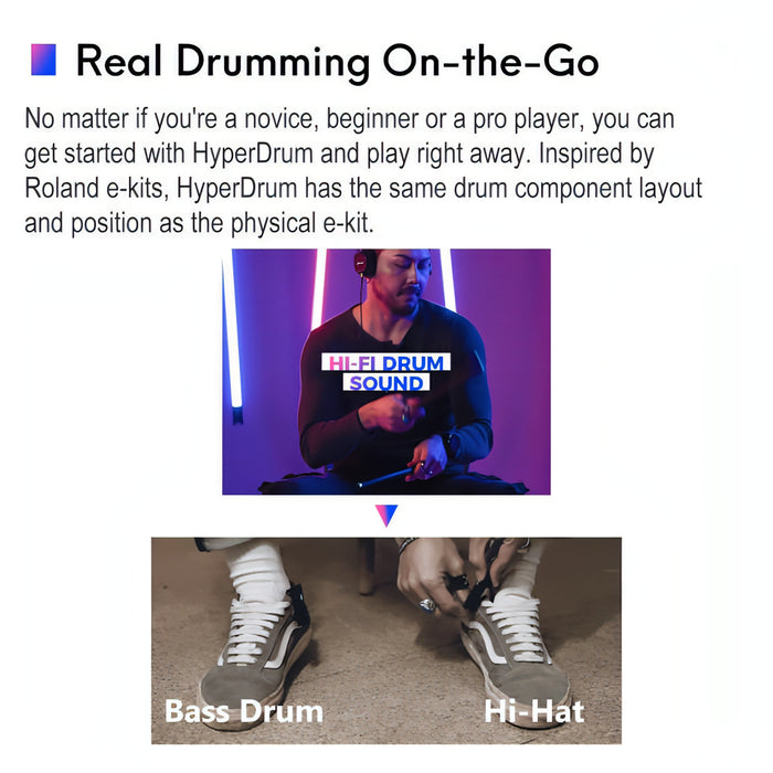 Hyperdrum Somatosensory Virtual Drum Kit Smart Portable Musical Instrument SJMUSICGROUP
