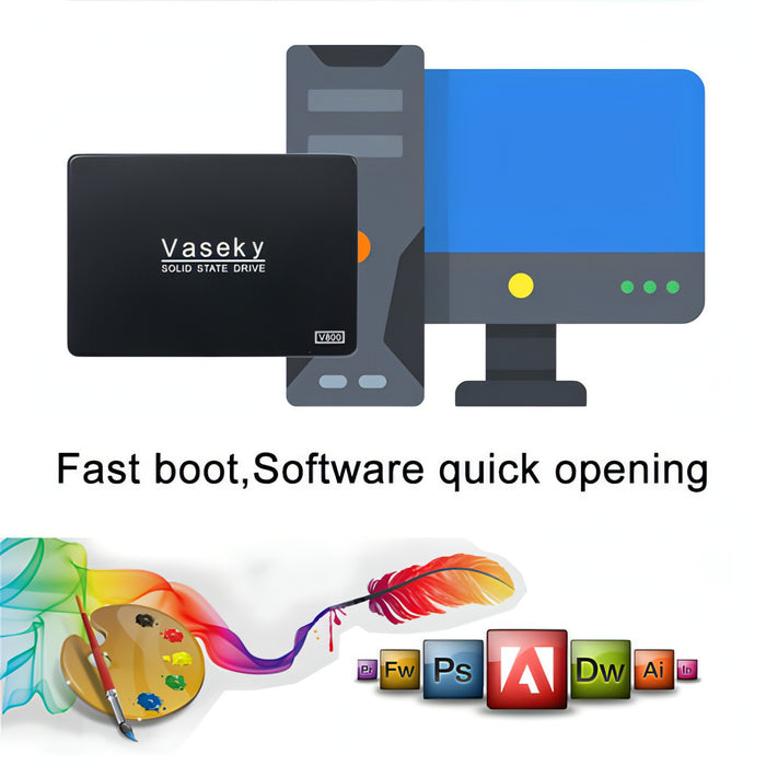 Vaseky V800 240GB 2.5 inch SATA3 6GB/s Ultra-Slim 7mm Solid State Drive SSD Hard Disk Drive for Desktop, Notebook SJMUSICGROUP