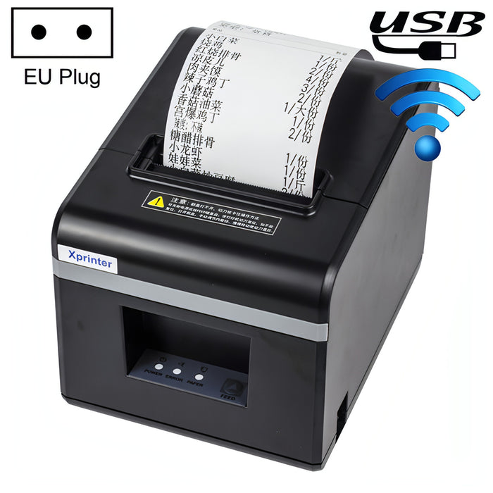 Xprinter N160II USB+WIFI Interface 80mm 160mm/s Automatic Thermal Receipt Printer, UK Plug SJMUSICGROUP