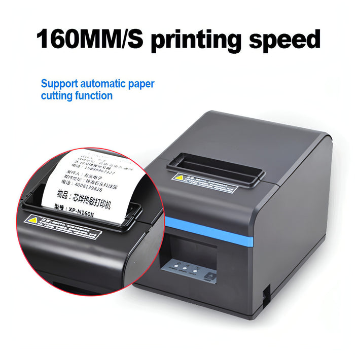 Xprinter N160II USB+WIFI Interface 80mm 160mm/s Automatic Thermal Receipt Printer, UK Plug SJMUSICGROUP