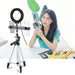 PULUZ Tripod Mount +  Live Broadcast Dual Phone Bracket + 6.2 inch 16cm LED Ring Vlogging Video Light Kits SJMUSICGROUP