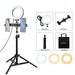 PULUZ 70cm Tripod Mount +  Live Broadcast Dual Phone Bracket + 6.2 inch 16cm LED Ring Vlogging Video Light Kits SJMUSICGROUP