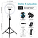 PULUZ 11.8 inch 30cm RGB Light 1.1m Tripod Mount Dimmable LED Ring Vlogging Selfie Photography Video Lights Live Broadcast Kits with Cold Shoe Tripod Ball Head & Phone Clamp SJMUSICGROUP