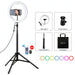 PULUZ 10.2 inch 26cm RGBW Light + 1.65m Tripod Mount Curved Surface USB RGBW Dimmable LED Ring Vlogging Video Light Live Broadcast Kits with Cold Shoe Tripod Ball Head & Phone Clamp & Remote Control SJMUSICGROUP