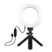 PULUZ 6.2 inch 16cm USB 3 Modes Dimmable LED Ring Vlogging Photography Video Lights + Pocket Tripod Mount Kit with Cold Shoe Tripod Ball Head SJMUSICGROUP