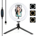 PULUZ 7.9 inch 20cm Light + Desktop Tripod Mount USB 3 Modes Dimmable Dual Color Temperature LED Curved Light Ring Vlogging Selfie Beauty Photography Video Lights with Phone Clamp SJMUSICGROUP