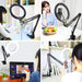 PULUZ 10.2 inch 26cm Ring Curved Light + Desktop Arm Stand USB 3 Modes Dimmable Dual Color Temperature LED Vlogging Selfie Photography Video Lights with Phone Clamp SJMUSICGROUP