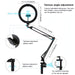 PULUZ 10.2 inch 26cm Ring Curved Light + Desktop Arm Stand USB 3 Modes Dimmable Dual Color Temperature LED Vlogging Selfie Photography Video Lights with Phone Clamp SJMUSICGROUP