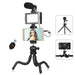 PULUZ  4 in 1 Vlogging Live Mini Octopus Bracket Kit + Studio Light + Microphone + Phone Clamp Kits SJMUSICGROUP