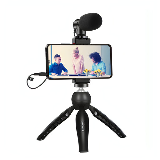 PULUZ Live Broadcast Smartphone Video Vlogger Kits Microphone + Tripod Mount + Phone Clamp Holder SJMUSICGROUP